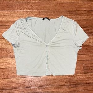 Sage green crop top